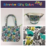 Medium Tote Bag with Zip- Ricky Racoon